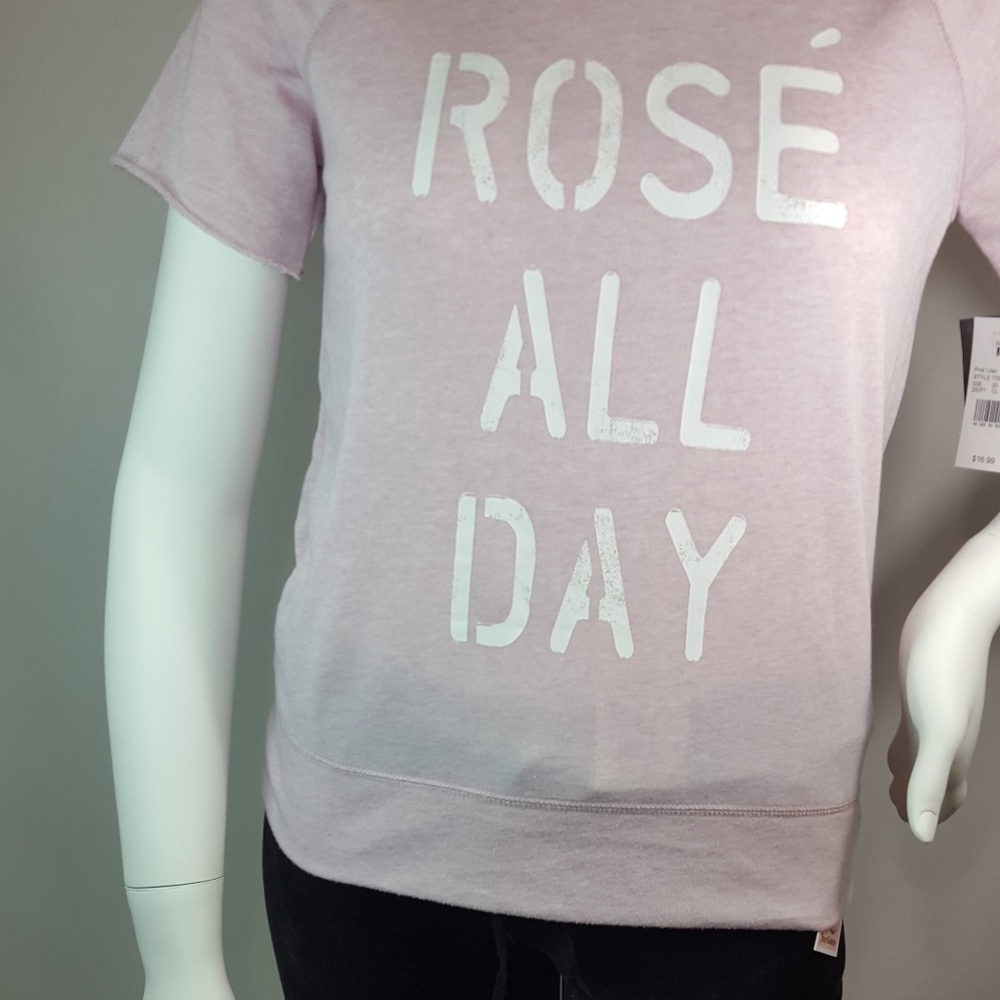 Graphic t-sweatshirt sz M Rose' all Day pink - Picture 4 of 4